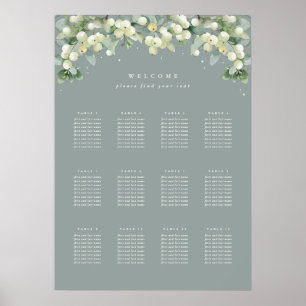 Grüne 20x28" 12 Tische mit 8 Hochzeitssatelliten Poster