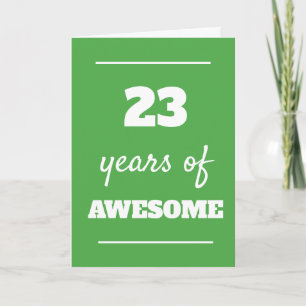 Grüne 23. Geburtstagskarte - 23 Jahre Awesome Karte