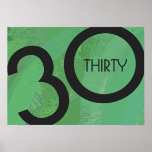 Grüne 30. Dekade Geburtstag Poster