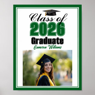 Grüne Abschlussklasse 2026 Foto Individuelle Absch Poster