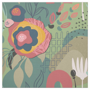 Grüne Abstrakte Blume Stoff