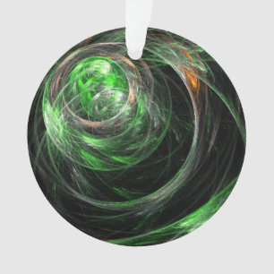 Grüne abstrakte Kunst Acryl Kreis Around the World Ornament