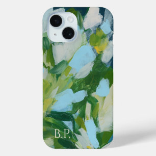 Grüne abstrakte Kunst Monogramm benutzerdefinierte Case-Mate iPhone Hülle