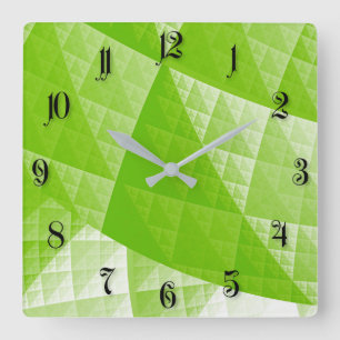 Grüne abstrakte Muster Quadratische Wanduhr