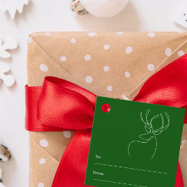 Grüne abstrakte Rentiere Weihnachten Geschenkanhänger