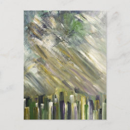 Grüne Abstrakte Städtische Kunsthandwerk Postkarte
