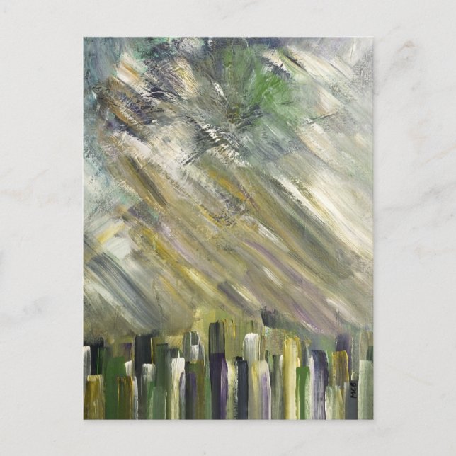 Grüne Abstrakte Städtische Kunsthandwerk Postkarte (Vorderseite)