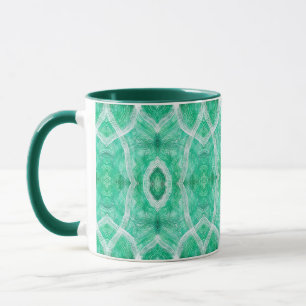 Grüne abstrakte Wasserfarbenkunst mit Lichteffekt Tasse