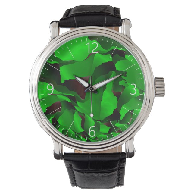 Grüne Abstraktion Armbanduhr (Vorderseite)