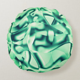 Grüne Acrylformen mit spitzen Pfefferminztönen Rundes Kissen