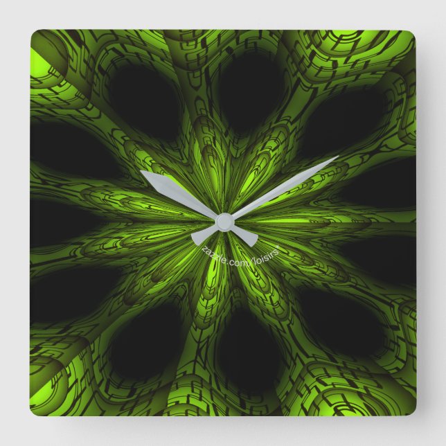 grüne Acrylmauer Quadratische Wanduhr (Vorderseite)