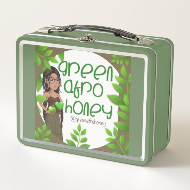 Grüne Afro Honig Lunch Box 1 (Vorderseite)