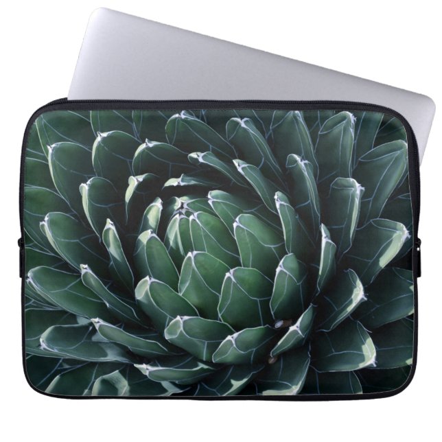 Grüne Agave Laptopschutzhülle (Vorderseite)