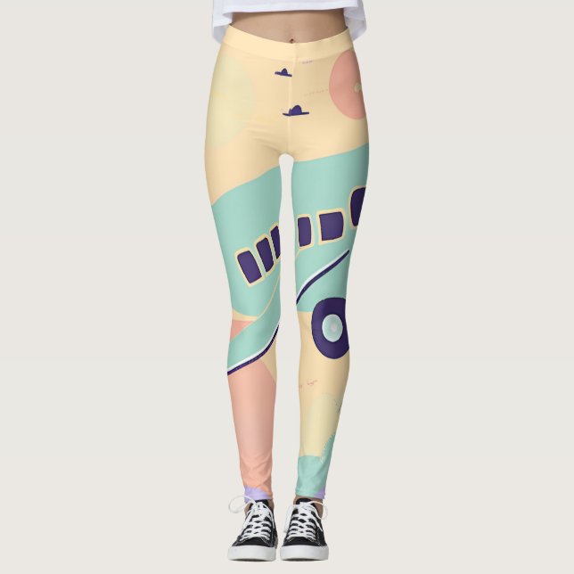 Grüne AI-Kunst Leggings (Vorderseite)