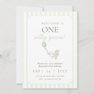 Grüne Alberne Gänse Erster Geburtstag Einladung