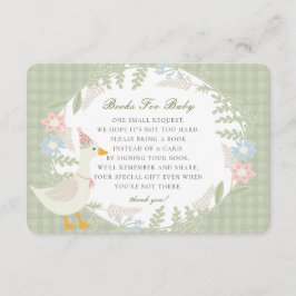 Grüne Alberne Gänse Gingham Floral Books for Baby Begleitkarte