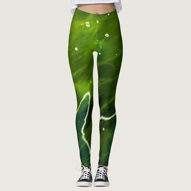 Grüne Algen und Wasser Leggings (Vorderseite)