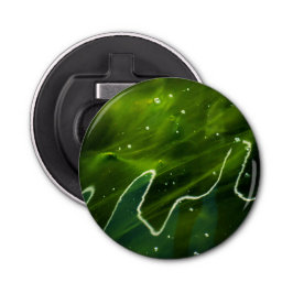 Grüne Algen und Wasserblasen Flaschenöffner