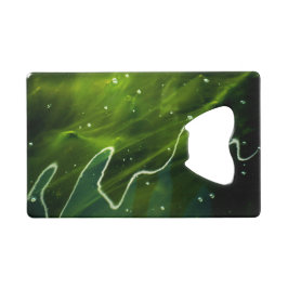 Grüne Algen und Wasserblasen Geldbeutel Flaschenöffner