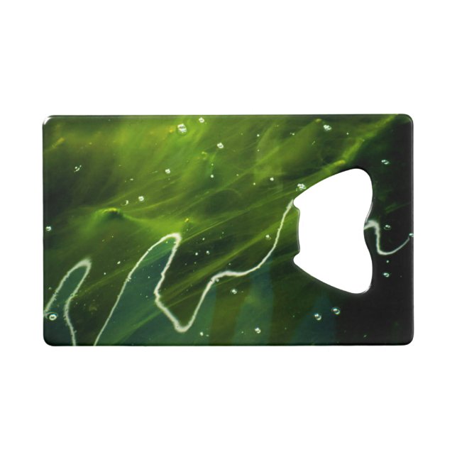 Grüne Algen und Wasserblasen Geldbeutel Flaschenöffner (Vorderseite (Horizontal))