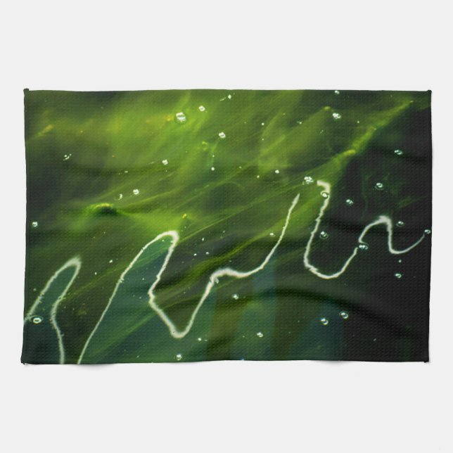 Grüne Algen und Wasserktcnm Geschirrtuch (Horizontal)