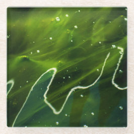 Grüne Algen und Wasserküste Glasuntersetzer