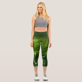 Grüne Algen und Wasserlecapcnm Capri Leggings