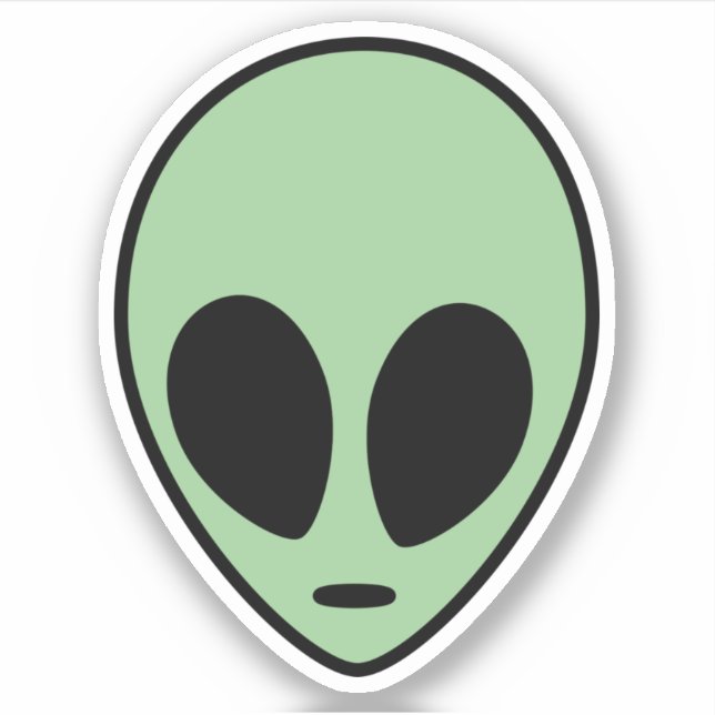 Grüne Alien Aufkleber (Vorderseite)