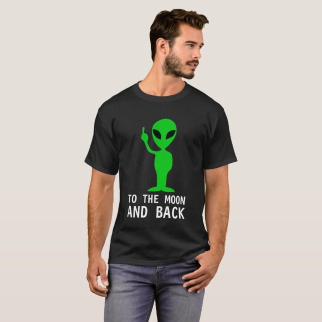 Grüne Alien begrüßt lustige, individuell anpassbar T-Shirt (Vorne ganz)