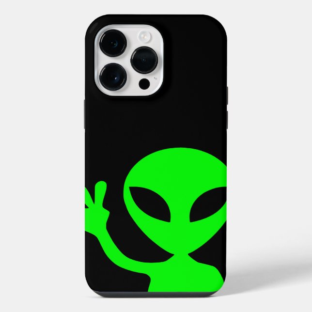 Grüne Alien iPhone Hülle (Rückseite)