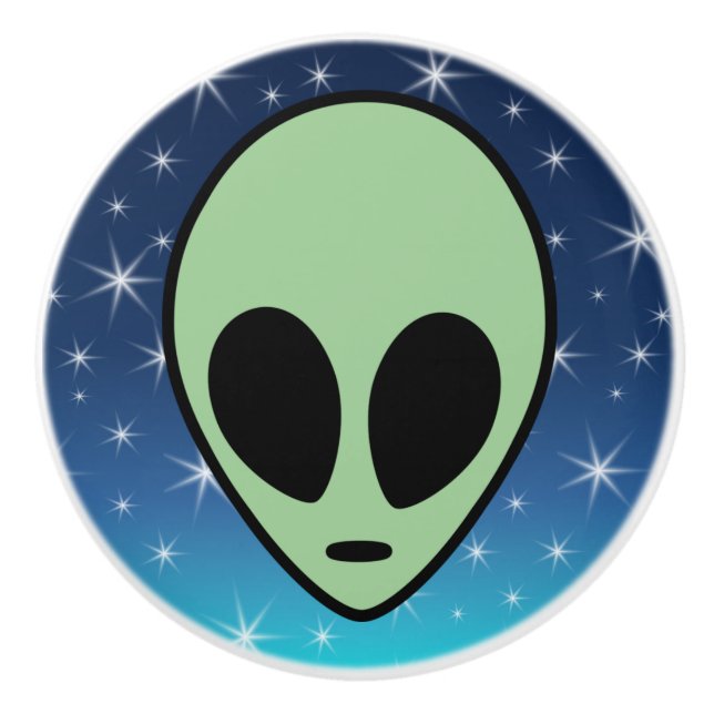 Grüne Alien Keramikknauf (Vorderseite)