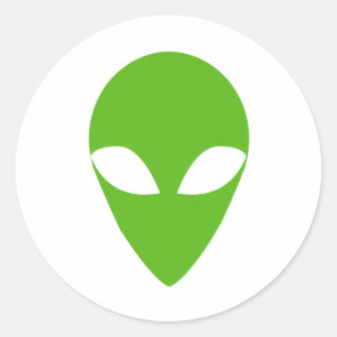 GRÜNE ALIEN RUNDER AUFKLEBER