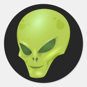 Grüne Alien Runder Aufkleber