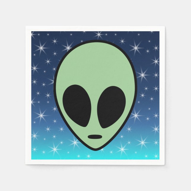 Grüne Alien Serviette (Vorderseite)