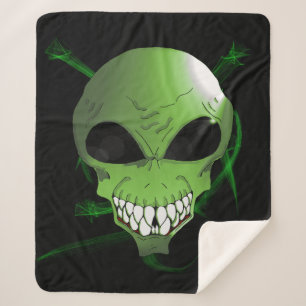 Grüne Alien Sherpa-Decke Sherpadecke