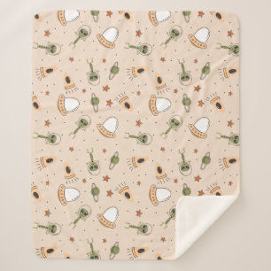 Grüne Alien Sherpadecke