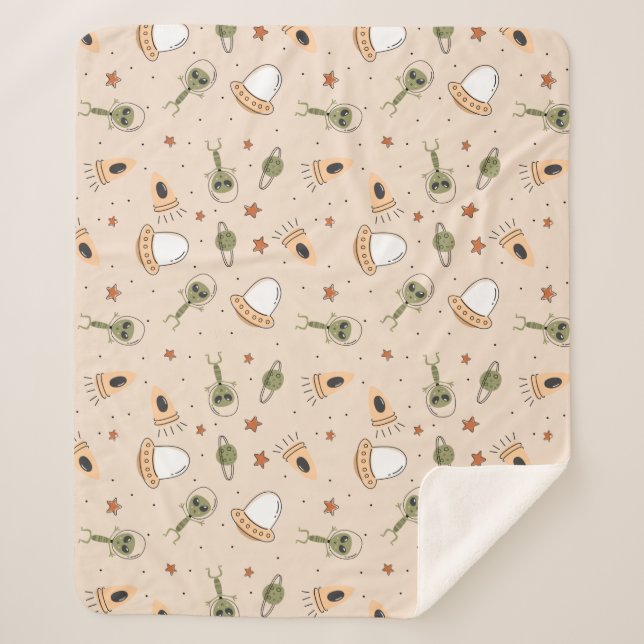 Grüne Alien Sherpadecke (Vorderseite)