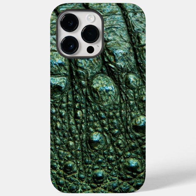 Grüne Alligator-Skin-Textur Case-Mate iPhone Hülle (Rückseite)