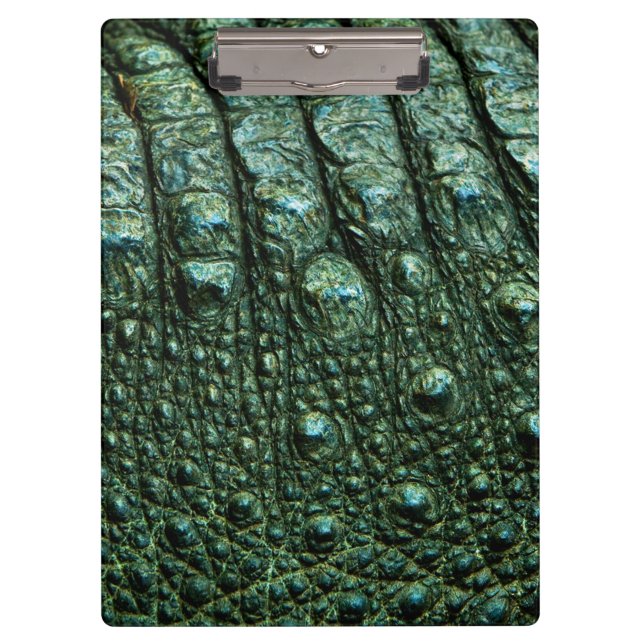 Grüne Alligator-Skin-Textur Klemmbrett (Vorderseite)