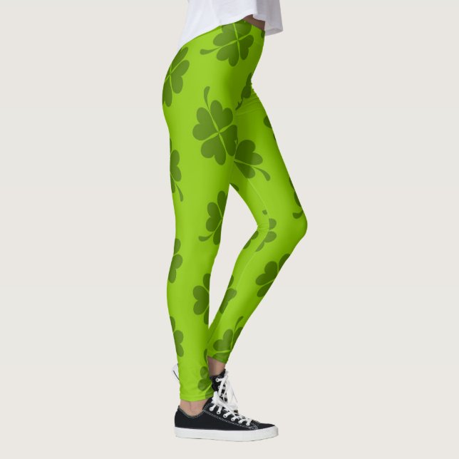 Grüne Ameisen, Kleeblatt, St. Patrick Leggings (Rechts)