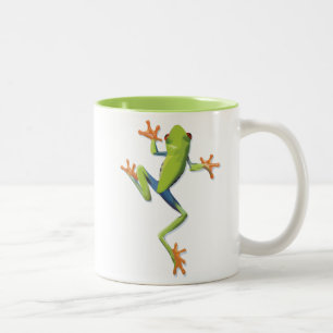 Grüne Amphibienbaum-Frog Zweifarbige Tasse
