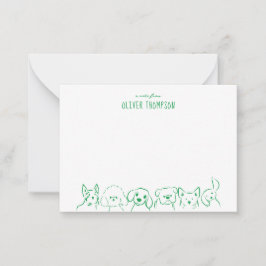 Grüne Anmerkung aus der Niedlichen Skizze für Hund Mitteilungskarte