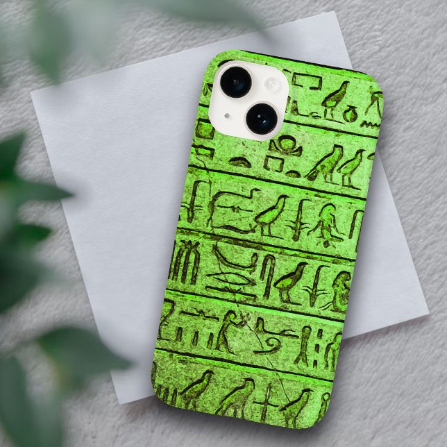 Grüne antike ägyptische Hieroglyphen iPhone 14 Fal Case-Mate iPhone Hülle (Von Creator hochgeladen)