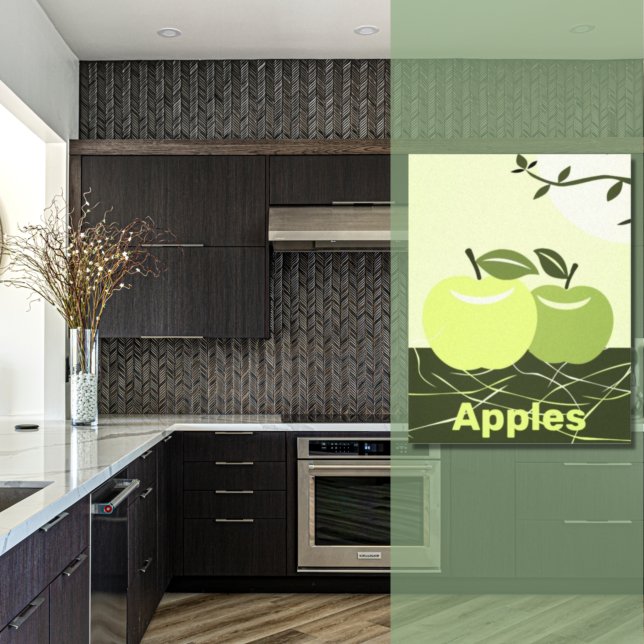 Grüne Äpfel Küche Wanddekor Leinwanddruck (Summer Green Apples Kitchen Wall Decor)