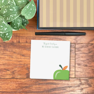 Grüne Apfel Moderne Lehrer Klebezettel Post-it Klebezettel