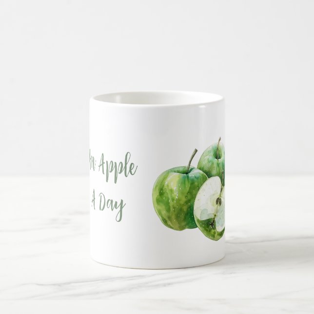 Grüne Äpfel Obst Kaffeetasse (Mittel)