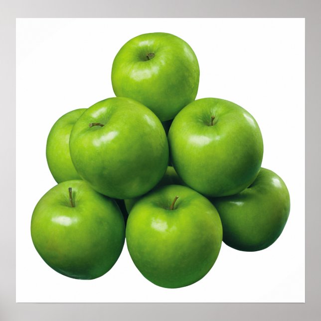 Grüne Äpfel Poster (Vorne)