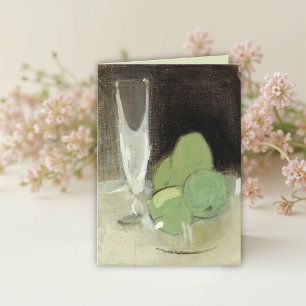 Grüne Äpfel und Champagner Glass, H.Schjerfbeck Karte