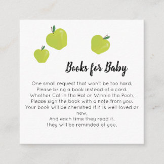 Grüne Apfelbücher für Baby Begleitkarte
