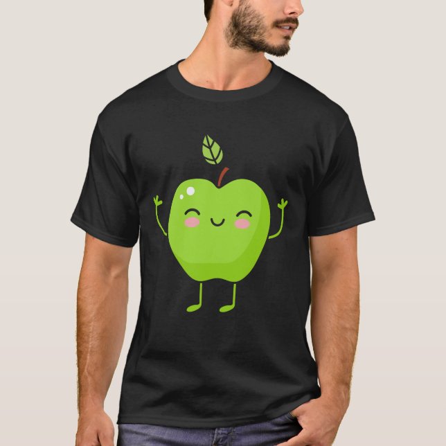 Grüne Apfelfrucht Niedliches grünes Apfelfrucht un T-Shirt (Vorderseite)